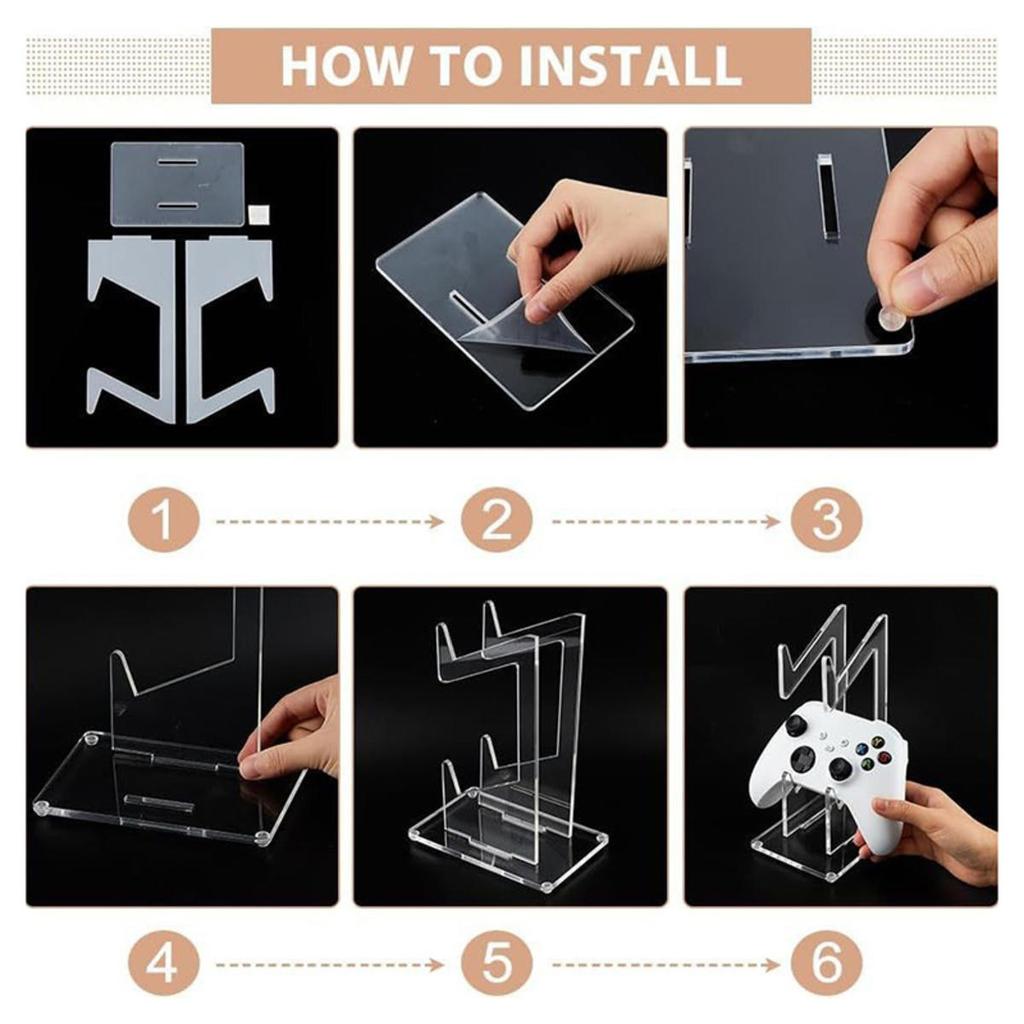 Universeller Dual Controller Ständer Schreibtisch Controller Transparenter Acrylhalter Gamepad Joystick Halterung