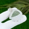 925 Sterling Silver Trillion Natural Moss Prehnite Daughter Bezel Boho Pendant