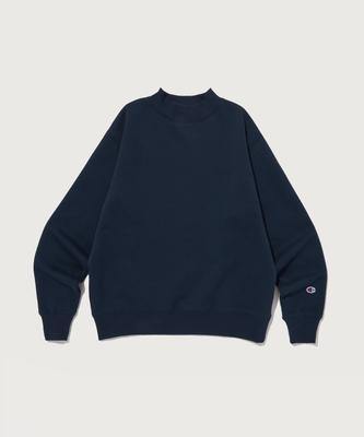 Mock Neck Brushed Sweatshirt Normal Navy