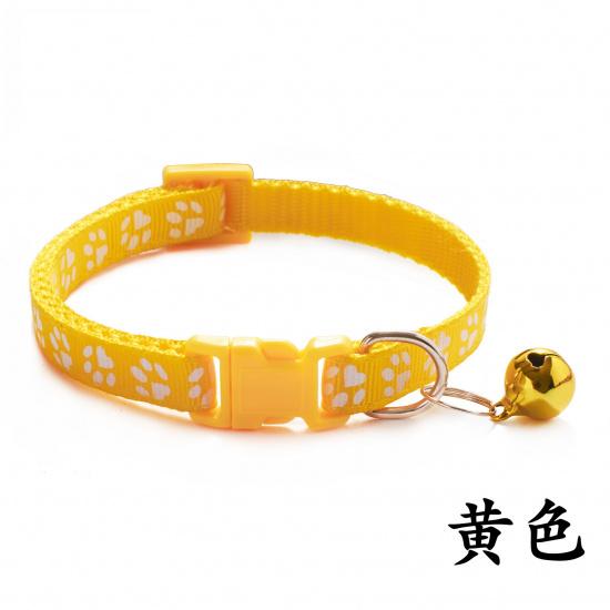 Pet Patch Colorful Collar Puppy and Cat Collar Cat Collar with Paw Print and Bell Cat Buckle Collar