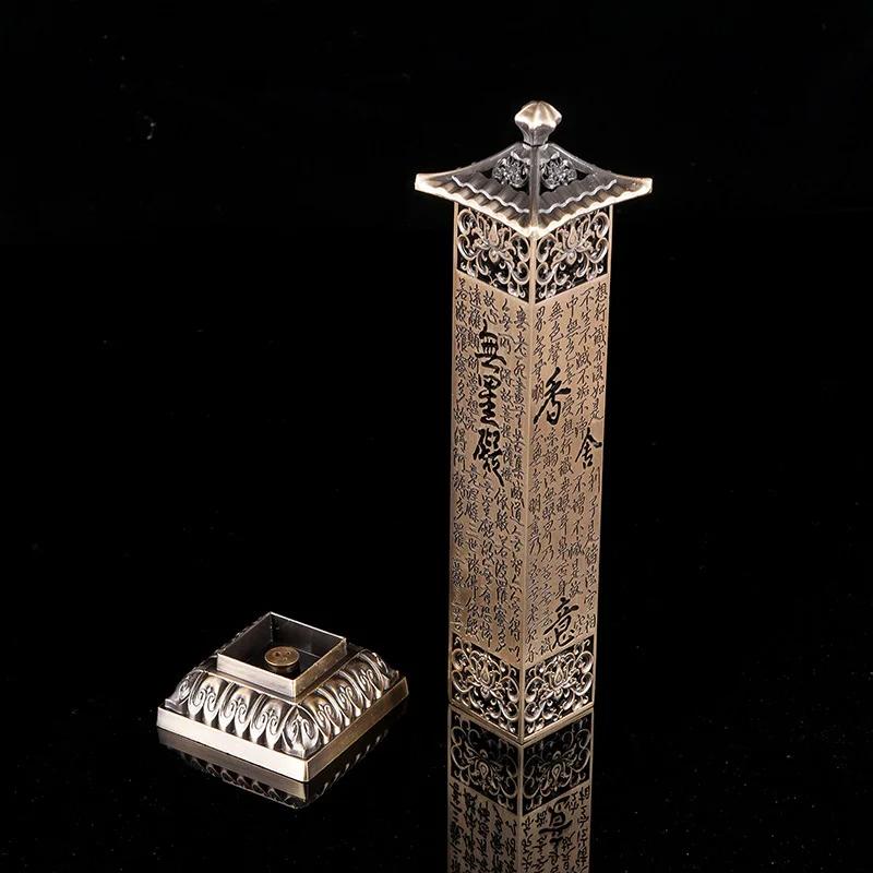 

Y Большая медная курильница для благовоний, Священное Писание, бронзовая колонна, держатель для благовоний, дзен-декор, внутреннее украшение, украшение для дома и офиса бронзовый