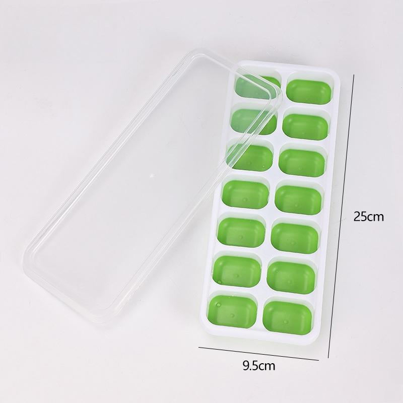 1Pcs Silicone Square 14 Cube Easy Release Ice Cube Molds Ice Cube Tray Mold With Lid Kitchen Bar Diy Iced Cocktail Freeze Tool