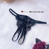 Lace Thong Panties with Crotch-Lock & No-Take-Off Strings, Low-Waist Transparent Briefs.