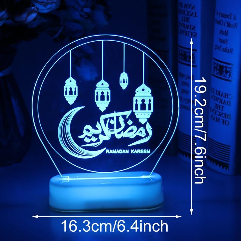 7-Farben-Fernbedienung Mond LED Nachtlicht Ramadan Dekorationen für Zuhause Islamische Muslimische Party Eid Dekoration Kareem Ramadan