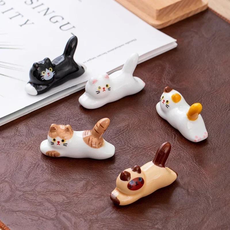 5/6pcs/Set Chopsticks Pillow Chopstick Rest Home Decoration Cat Chopsticks Forks Holder Chopsticks Holder Spoon Holder