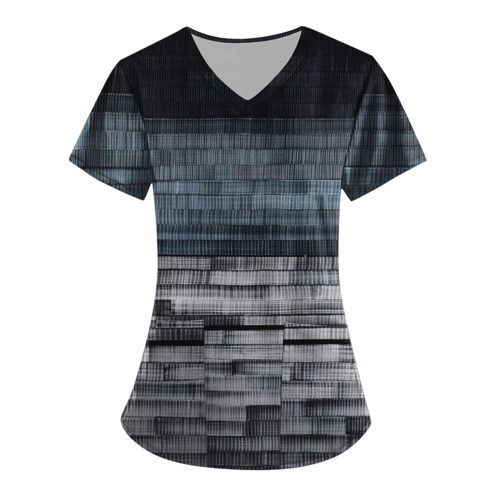 Женские топы с короткими рукавами и v-образным вырезом с принтом — фото 4