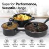 12-Piece Non-Stick Cookware Set Deep Frying Pan with Lid Cooking Pot Set Stackable Pot Set for All Types of Cooker