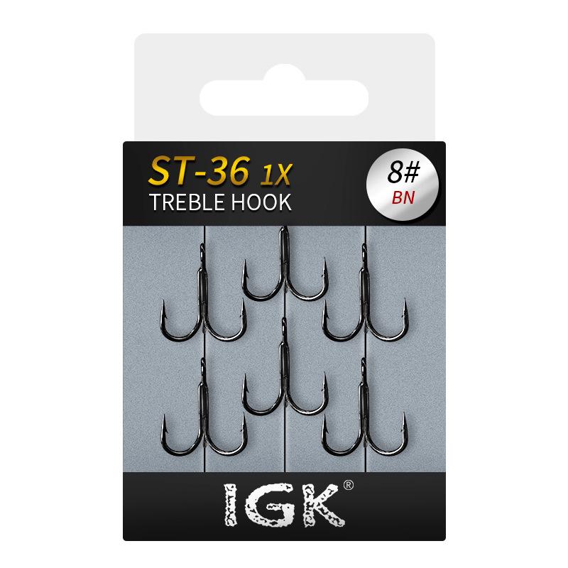Reinforced Black Nickel Teflon Triple Hook - Rust & Corrosion Resistant High-Carbon Steel Lure Hook