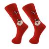 Mid-calf Cotton Socks With Christmas Elk And Snowman Patterns