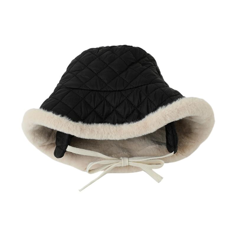 

Fisherman Hat Children Earflaps Baby Big Brim Cap Winter Basin Hat Outdoor Travel Hat Warm Keeping Hat for Kid Toddler чорний