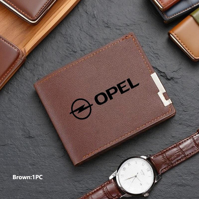 New Fashion Business Wallet Leather Car Logo Card Holder Men Coin Purse For Opel ADAM ASTRA J K CORSA E INSIGNIA MOKKA VIVA