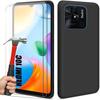 Protective Case - E.F.CONNECTION - Xiaomi Redmi 10C - Black - Flexible - Tempered Glasses Included