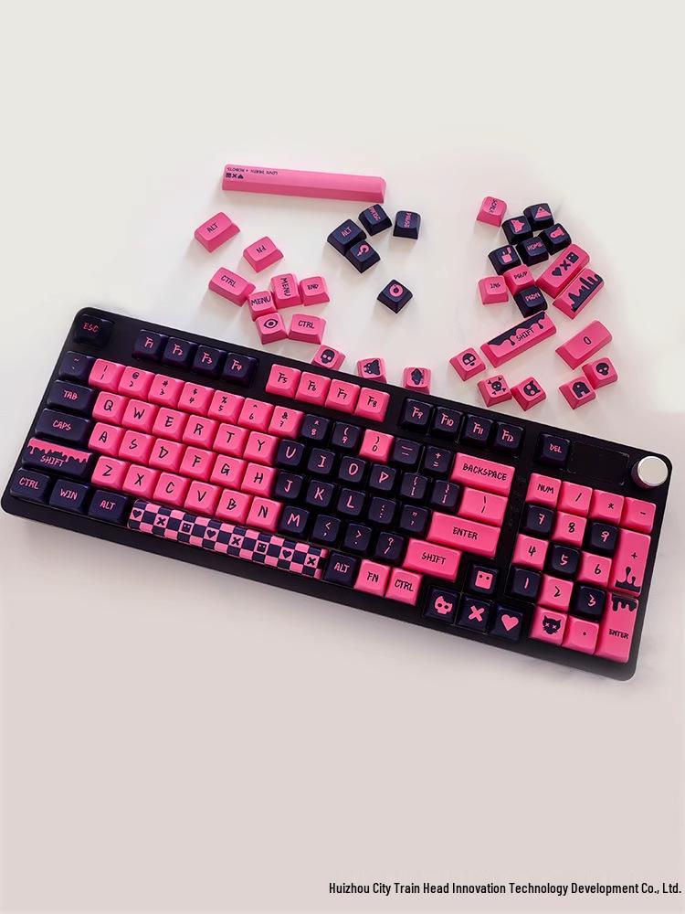 XDA Love to Crash Pink PBT Keycaps Set with Five-Side Dye-Sublimation for Mechanical Keyboards