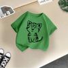 Girls' Cute Printed Loose Short Sleeve T-shirt - Summer Round Neck Top