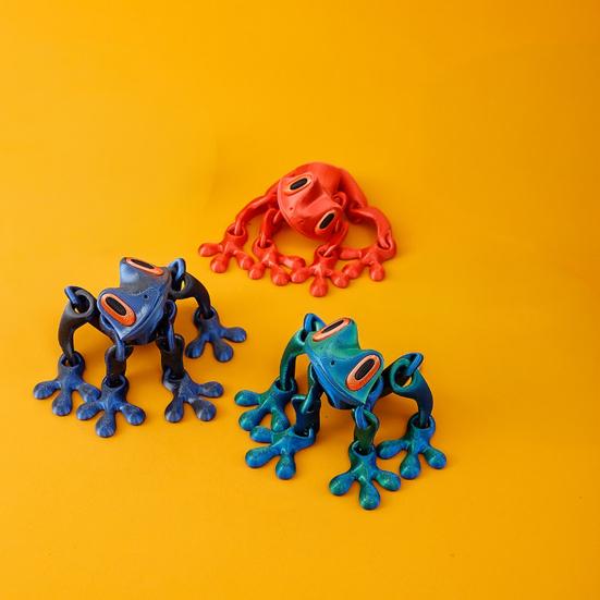 Gratfreies 3D-Druck-Ornament Gedruckter Magnetischer Frosch Kühlschrankmagnet, Realistischer Springender Kletternder Kühlschrankmagnet mit Spielbarer Tierfigur