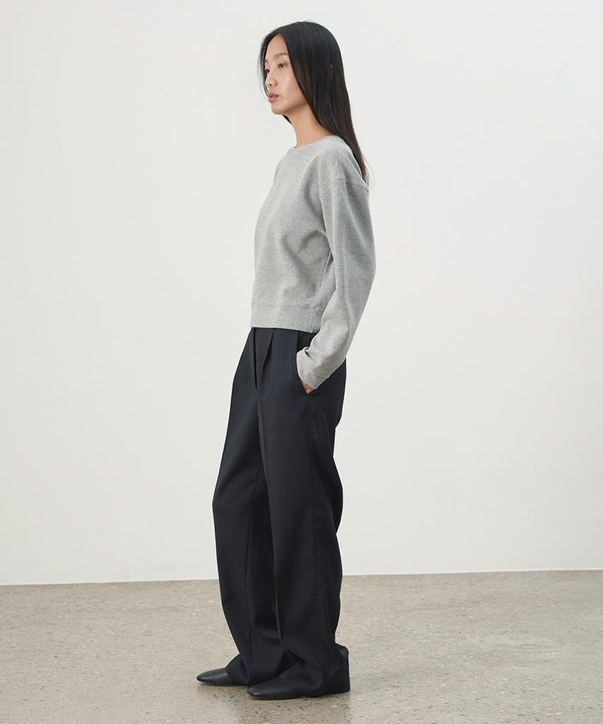 Leopeusaideuhwaiteulabel Summer Wool Pants Dark Navy