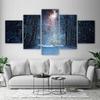 5 Panels Snow Forest Posters Canvas Painting Tree Landscape Picture Prints Wall Art For Living Room Modern Home Decor No Frame