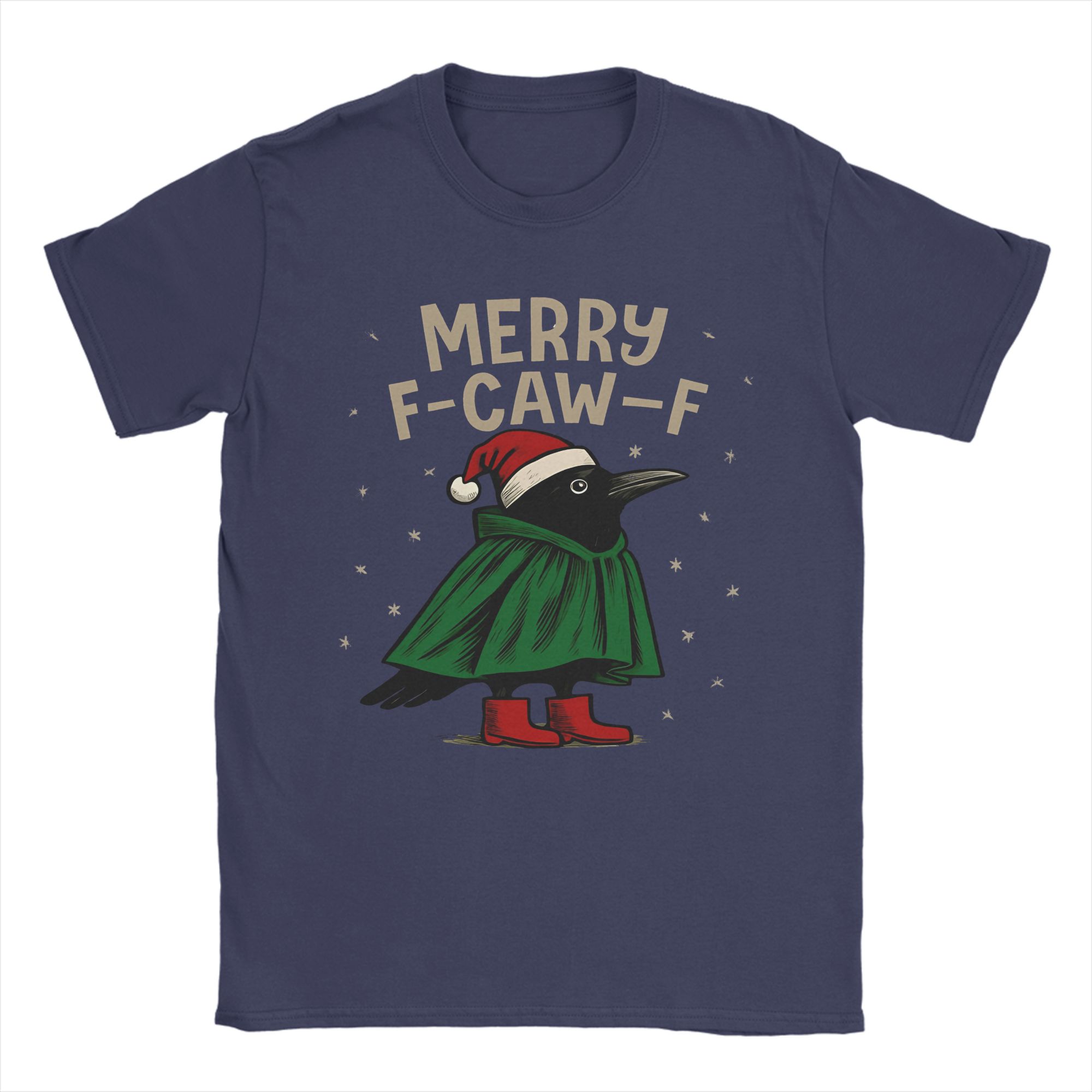 

Merry F-Caw-F Black Bird Meme Cotton T Shirt For Men Beach Vintage T-Shirts Crew Neck Trendy Cool Tees Oversize Custom Logo Tops 4XL