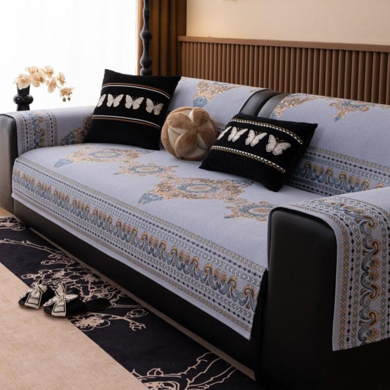 

Европейский диван Чехлы для диванных подушек Гостиная Нескользящий подлокотник Диванная подушка Коврик Пружинный Универсальный Чехол для дивана из шенилла 70X70