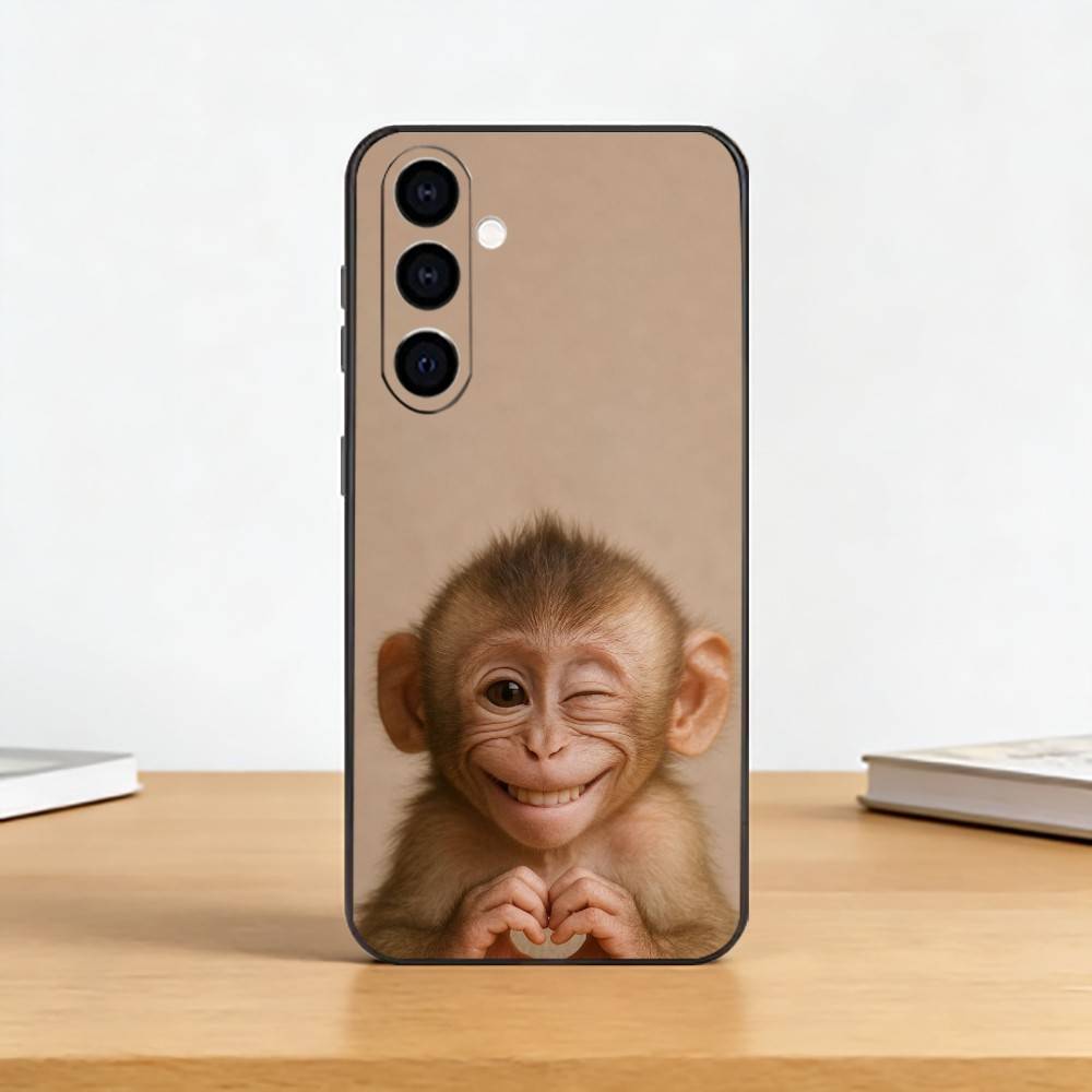 Funny Monkey M-Memes Phone Case Black Silicone Soft For Samsung Galaxy A73,A72,A71,A70,A53,A52,A51