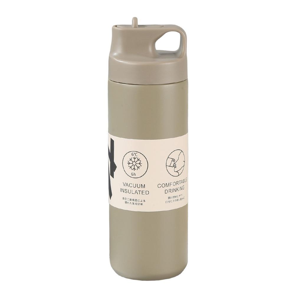 

304 Stainless Steel Lid Straw Vacuum Cup Multicolor Sport Water Mug Drinking Utensils бежевий