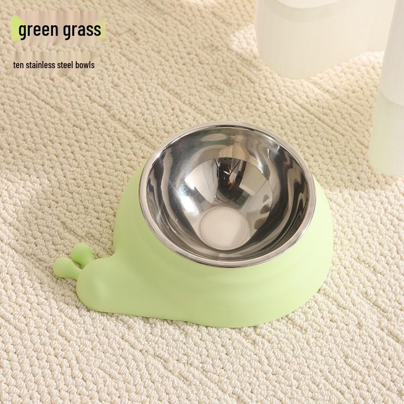 High-Leg Stainless Steel Cat Bowl - Anti-Tip, Neck Protection, Macaron Colors for Cats & Kittens
