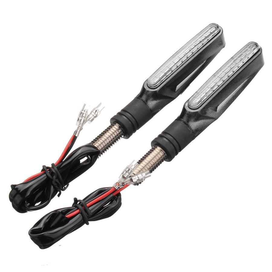

2pc 12LED Amber Flowing Motorcycle Motorbike Turn Signal Indicator Turning Light