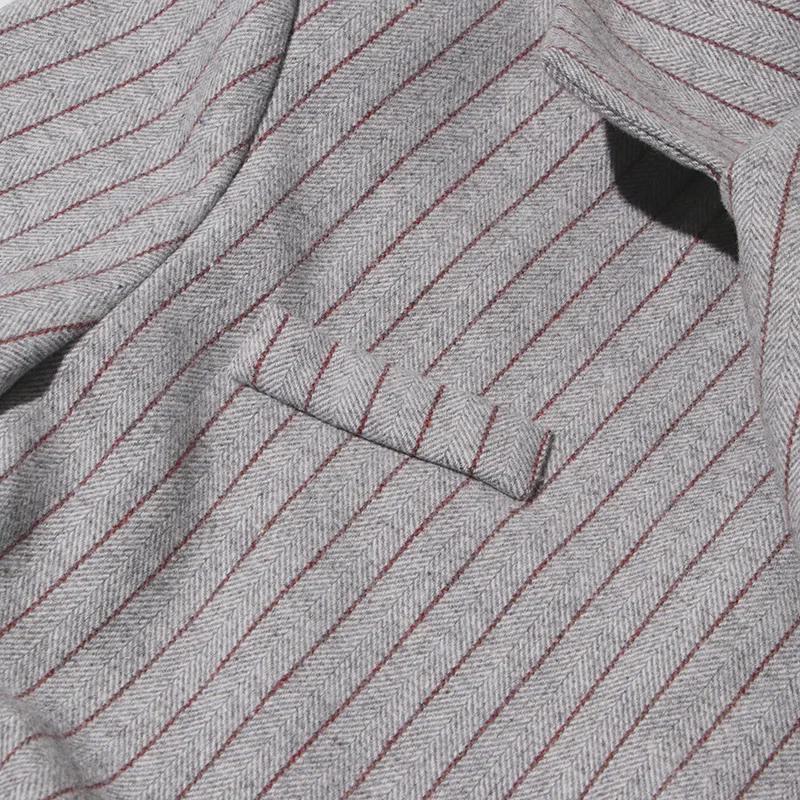 Spring 2025 Women's Retro Striped Stitching Suit Jacket