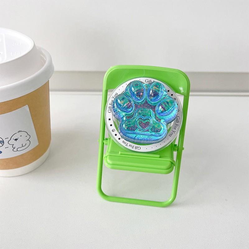

Ins Style Color Glitter Korean Mobile Phone Airbag Holder Women High-end Simulation Cat Paw Magnetic Suction Desktop