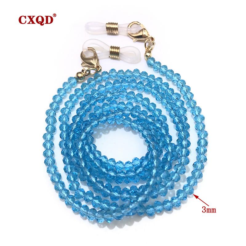 Handgefertigte Mode 3mm Galvanisierte Lesebrillen Kette Perlen Lanyard Damen Sonnenbrillen Schnüre Brillen Masken Halter Geschenk