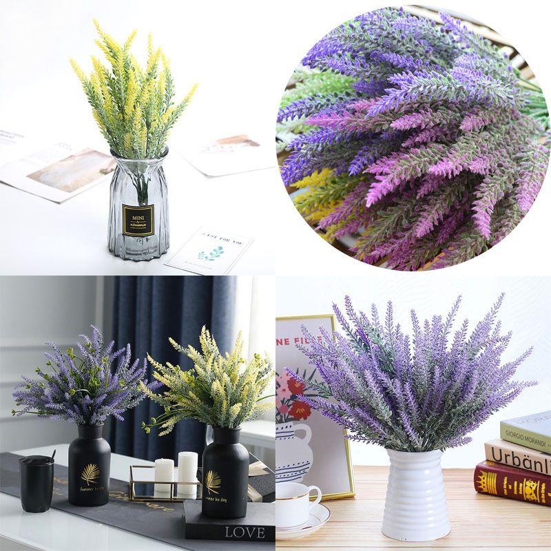Stunning Lavender Plastic Bouquet With Realistic Appearance For Home Decor