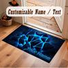 City Cyberpunk Theme Crystal Velvet Floor Rug Personalized Custom Name Text Warm Carpet Home Decoration