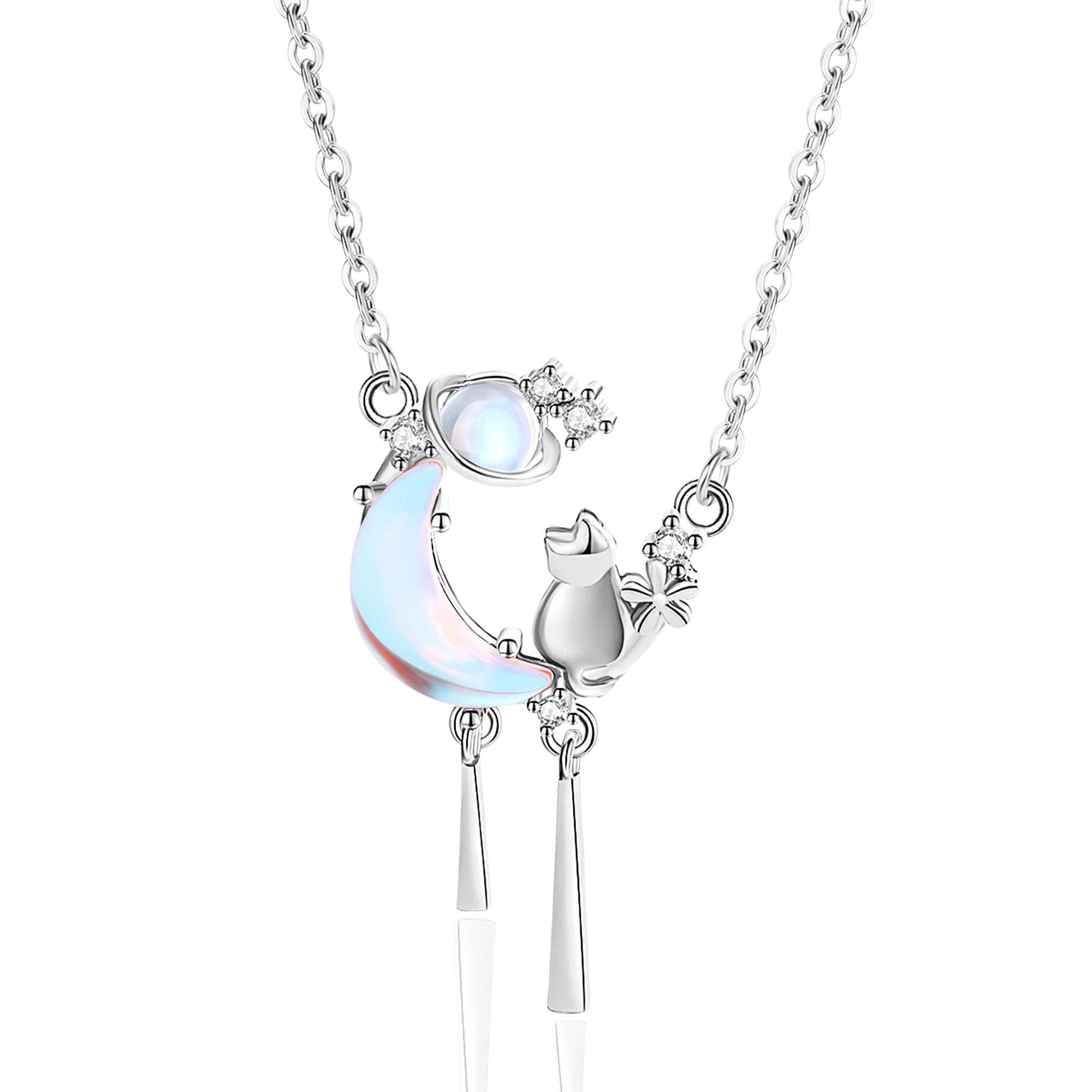 

Cat Natural Power Cubic Zirconia Platinum Color 925 Hypoallergenic to Jewelry Silver Thunder Women s Necklace, Motif, Birthstone, Stone, Stone,