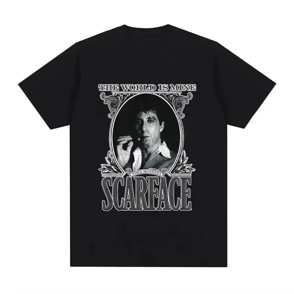 2024 Movie Scarface Tony Montana Graphics Men T-shirt Male Hip Hop Fashion Rock Clothing T Shirts Men's Vintage Oversized TShirt