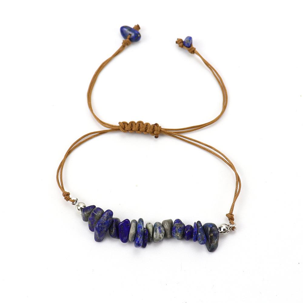 Hand Woven Natural Crystal Gravel Amethyst Agate Bracelet Bracelet Adjustable B80