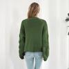 Bubble Lantern Sleeve Loose Knit Sweater Cardigan Coat Autumn and Winter Women's Sweater