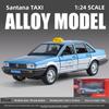 1/24 Santana Taxi Alloy Model Collection Living Room Car Decoration Toys Gifts