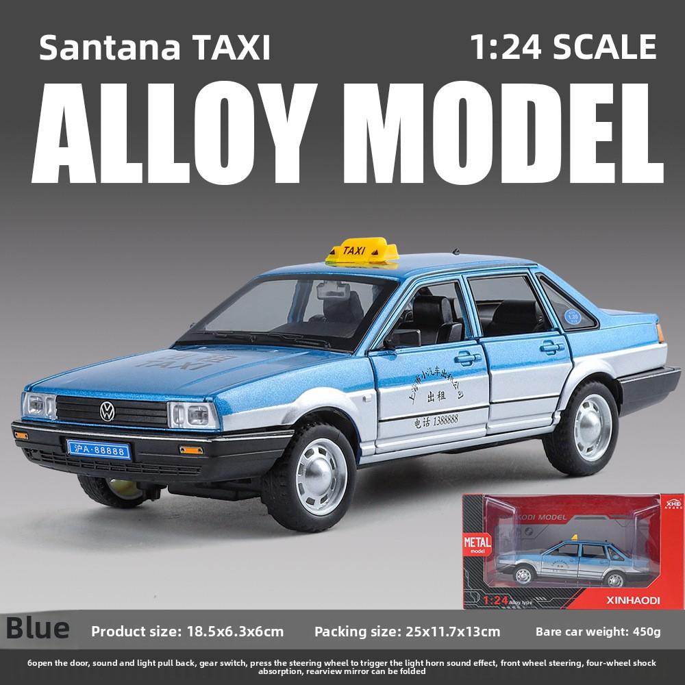 1/24 Santana Taxi Alloy Model Collection Living Room Car Decoration Toys Gifts