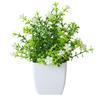 Compact Decorative Plant Artificial Eucalyptus Potted Plant, Lifelike Faux Greenery with Purple/White Flowers & Verdant Leaves, UV-Resistant