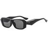 Black Frame Rectangular Sunglasses With Uv400 Protection For Outdoor Activities And Fashion Style