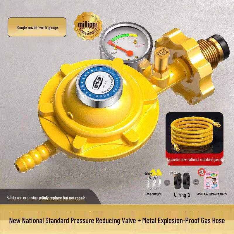 Explosionsgeschütztes 0,6 Druckreduzierventil für Flüssiggasflaschen - Selbstsichernd, Konstanter Druck für Warmwasserbereiter