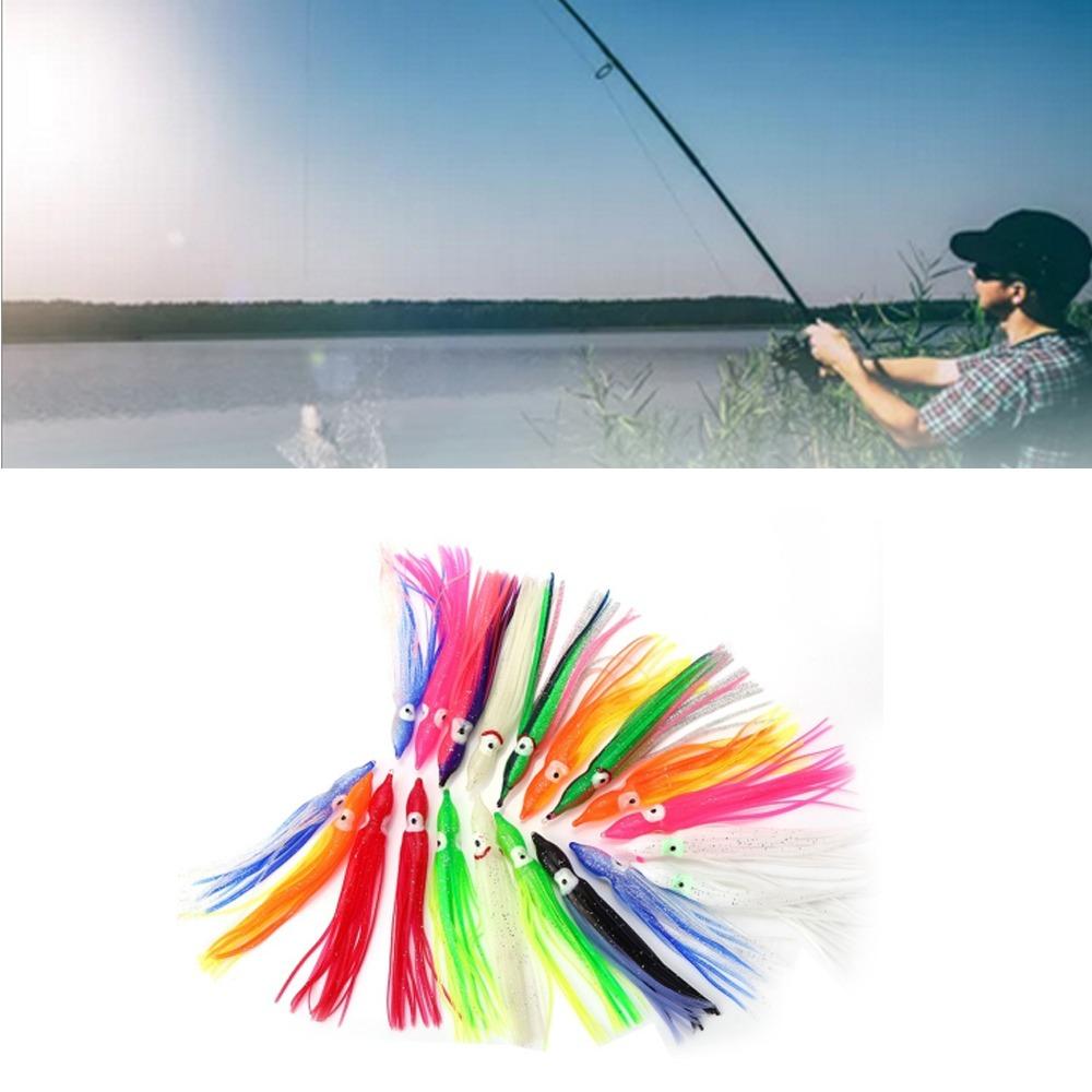 50PCS Soft Octopus Fishing Lures Mixed Color Sea Fishing Lures  Saltwater Fishing