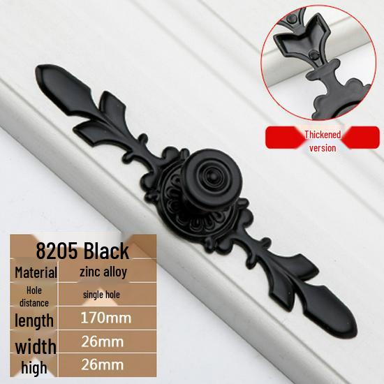 Modern European Black Handle for Cabinets and Wardrobes