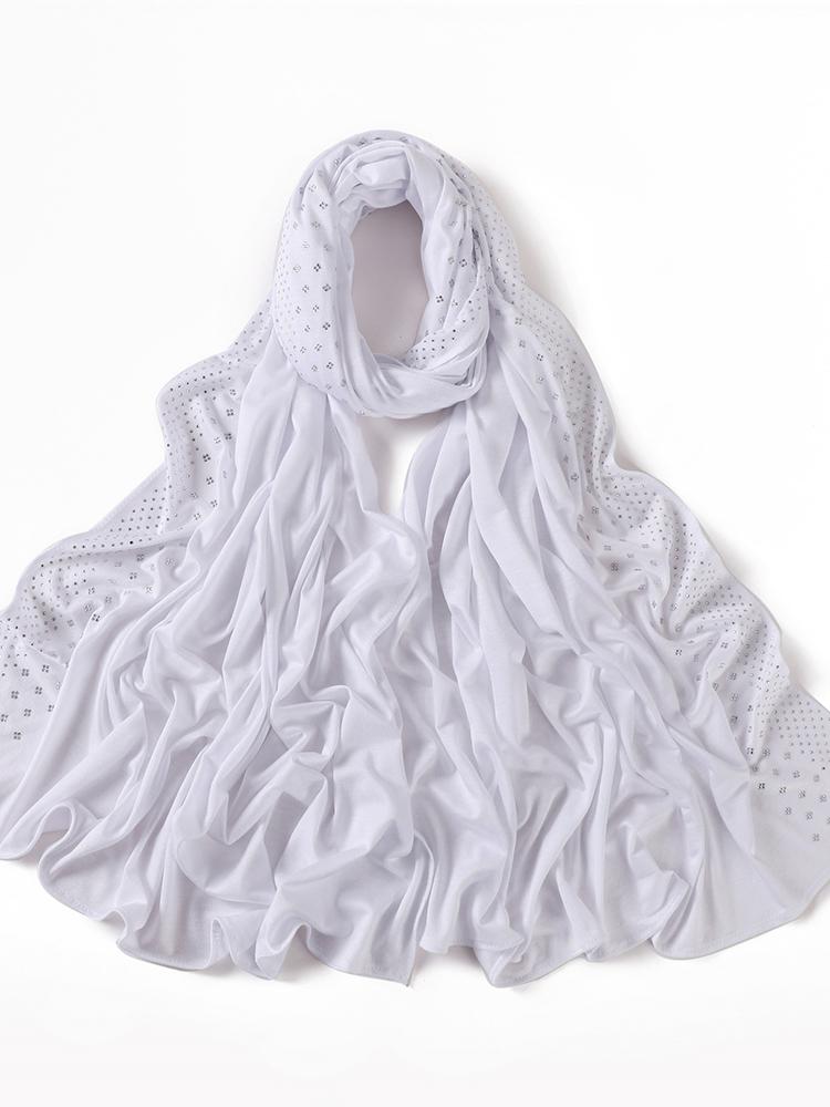 Bling Diamonds Star Jersey Hijab Scarf Muslim Rhinestone Turban Femme Musulman African Head Wraps Arab Turkish Hijabs for Women