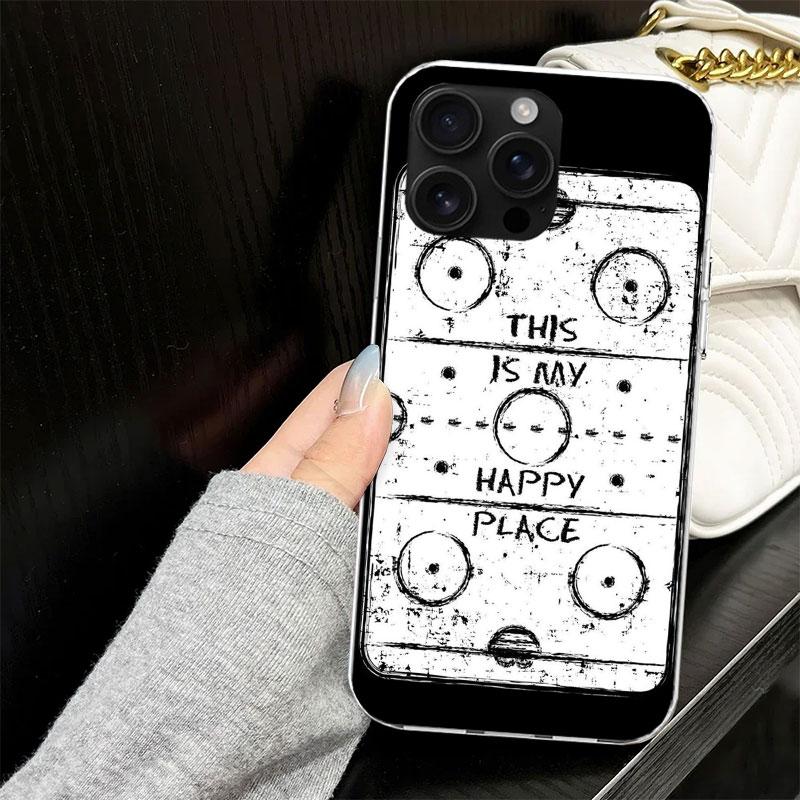 Ice Hockey Rink Sport Case for iPhone 13 12 Mini 11 Pro Max Soft Phone Cover X XS XR 7 SE 8 Plus 6 6S 5 5S Silicone Black Capa