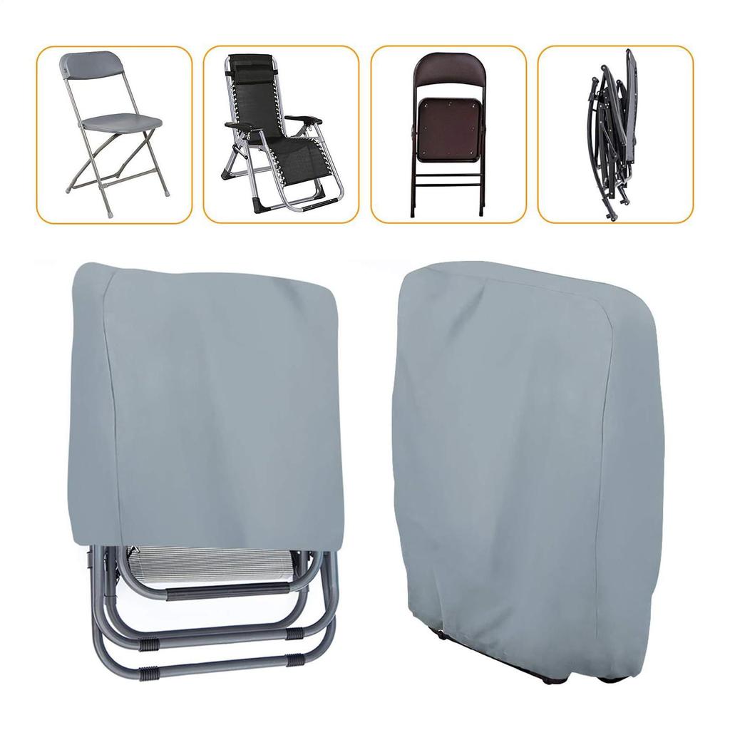 Folding Patio Chair Covers 2-Piece Dustproof Folding Lawn Chair Covers UV-Resistant Outdoor Furniture Accessories For