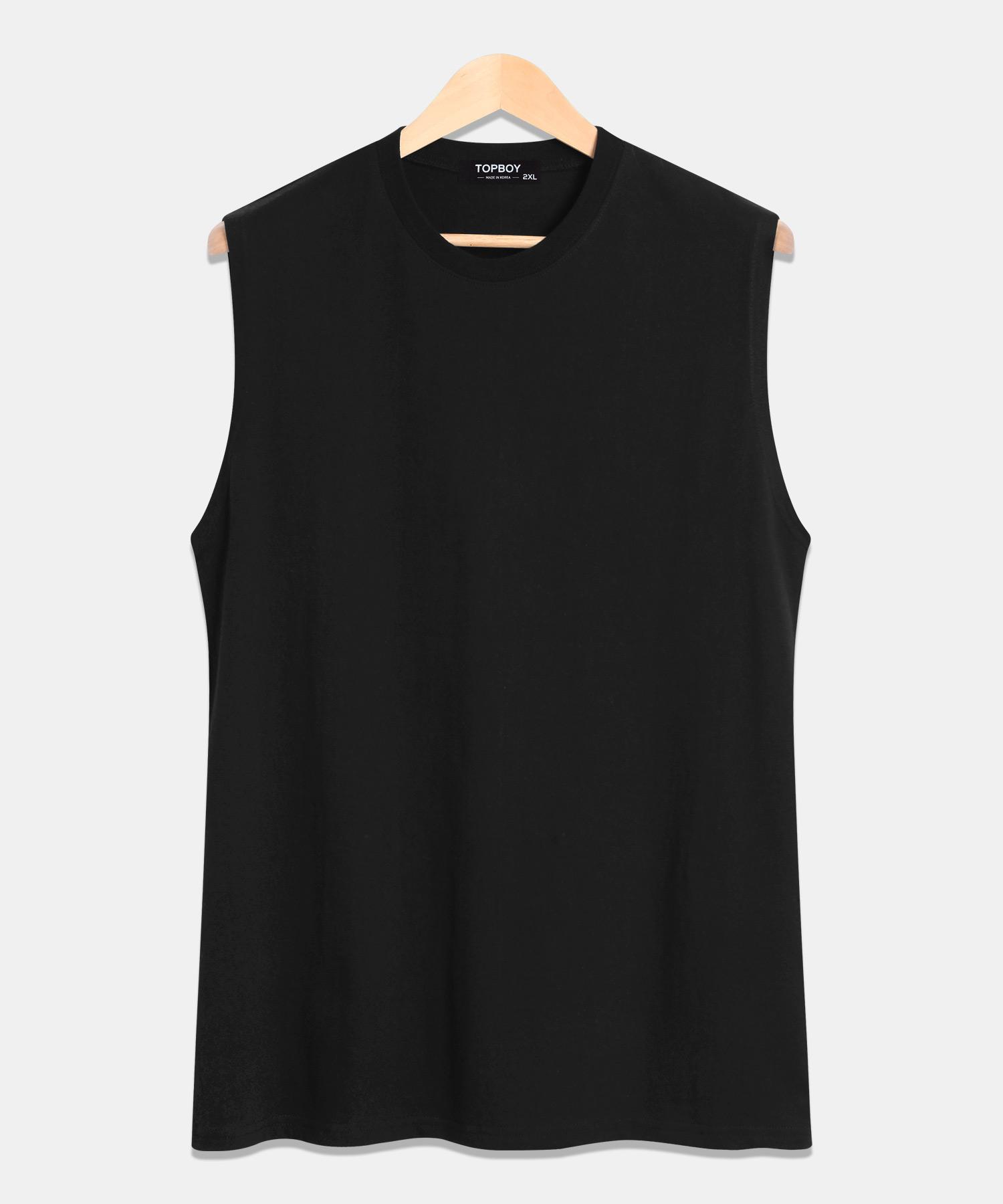 Top Boy Layered Oversized Sleeveless Black Black/Free