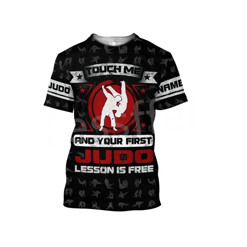 Fashionable Fun  Judo Pictures For Men's T-Shirts Trend Digital Printing Casual Round Neck Short Sleeved Tops