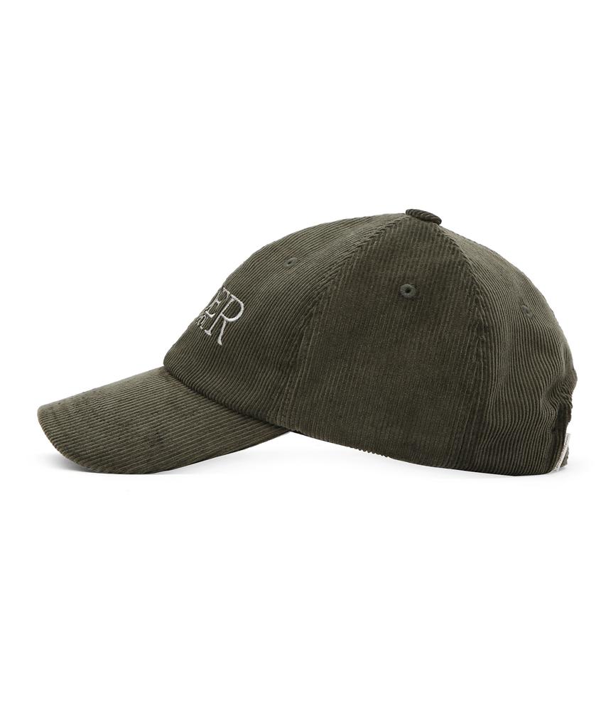 Eondeokeonteulol Unisex Autumn/Winter Corduroy Basic Soft Top Ball Cap Signature / Authentic B B / Cd / Olive