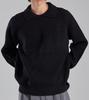 Beoteunseoul Wool Blend Heavy Open Collar Knit (Black)